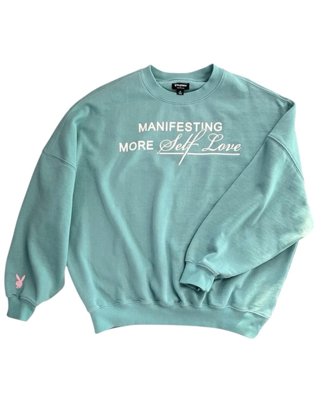 Playboy by PacSun Cozy Casual Manifesting Crewneck Sweatshirt size Small